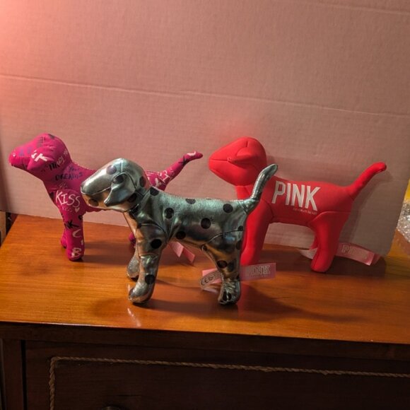 Lot of three Victoria's Secret PINK plush dogs - Picture 1 of 4